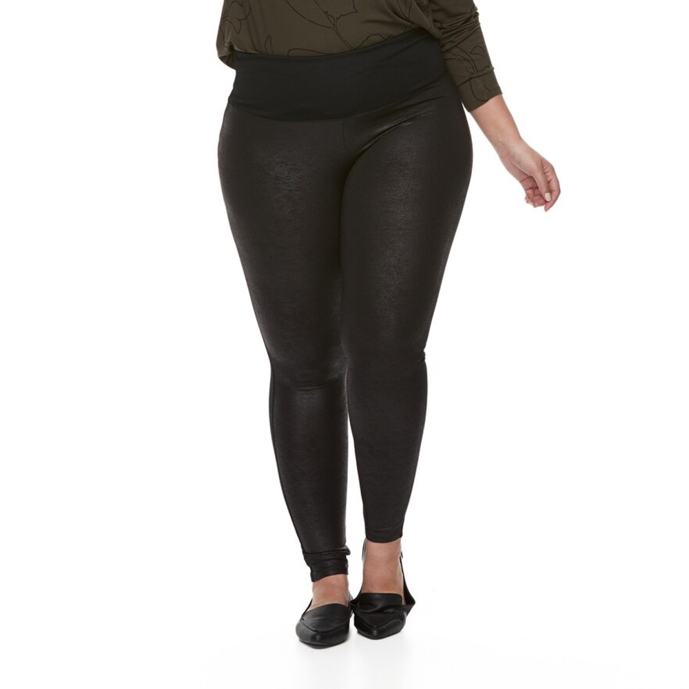 NIP Red Hot by Spanx Faux Leather Panel Leggings